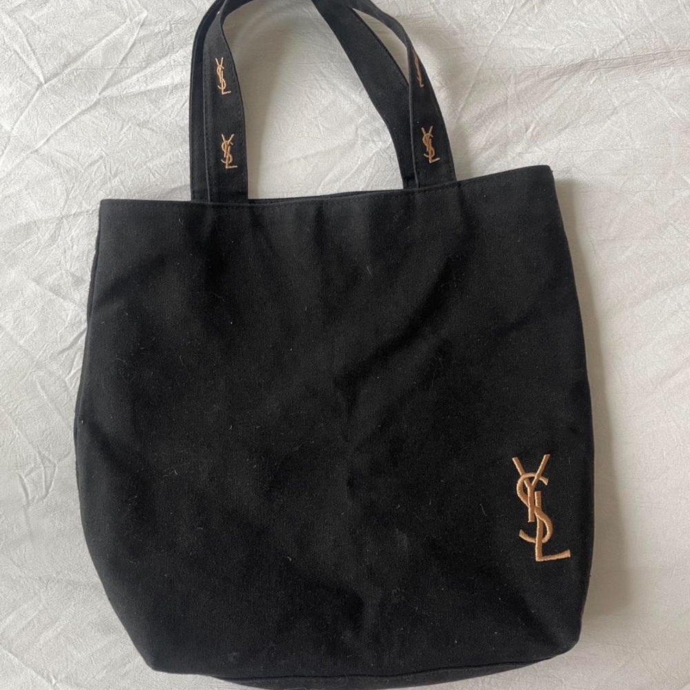 YSL logo black tote bag
